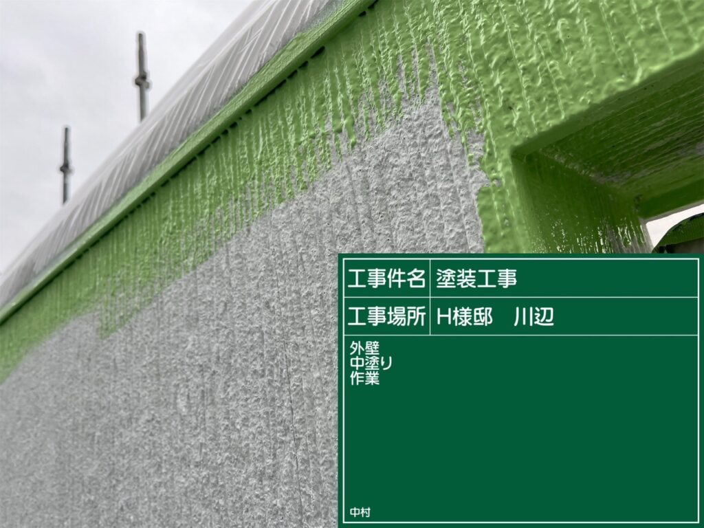 日成ホーム恵那店　外壁塗装工事　ベランダ防水　屋根塗装工事
施工事例　足場組立　高圧洗浄
軒天　外壁　ベランダ防水　屋根　付帯部
