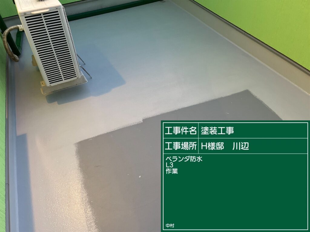 日成ホーム恵那店　外壁塗装工事　ベランダ防水　屋根塗装工事
施工事例　足場組立　高圧洗浄
軒天　外壁　ベランダ防水　屋根　付帯部
